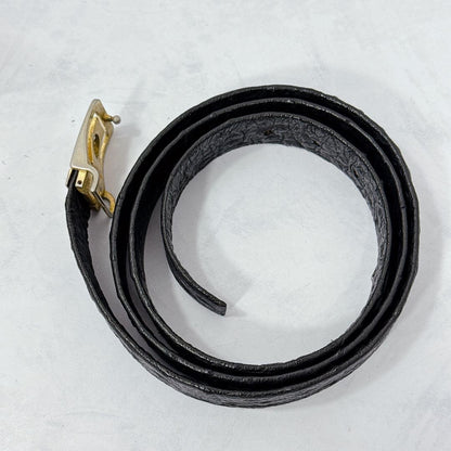 Christian Dior Men's Belt Logo Leather Black Authentic
