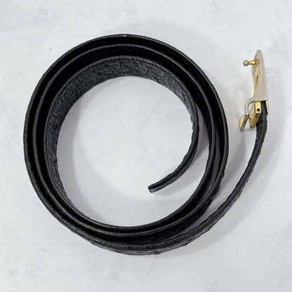 Christian Dior Men's Belt Logo Leather Black Authentic