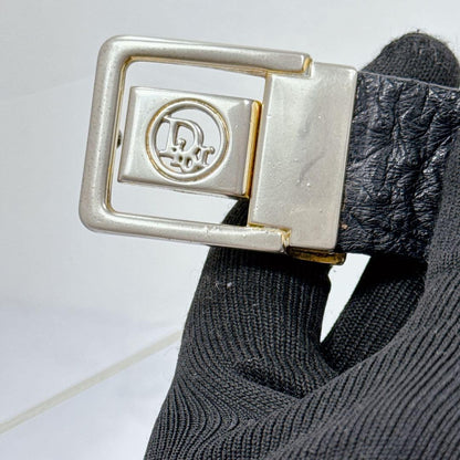 Christian Dior Men's Belt Logo Leather Black Authentic