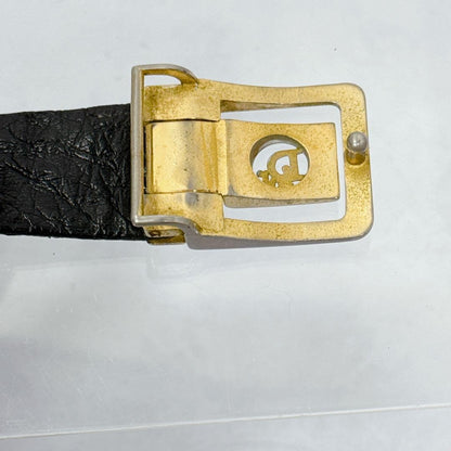 Christian Dior Men's Belt Logo Leather Black Authentic