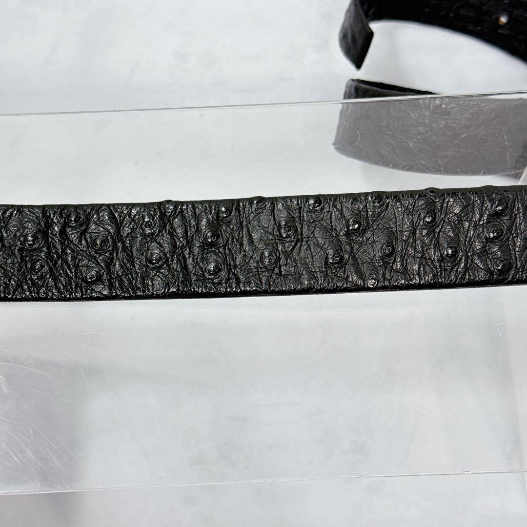 Christian Dior Men's Belt Logo Leather Black Authentic