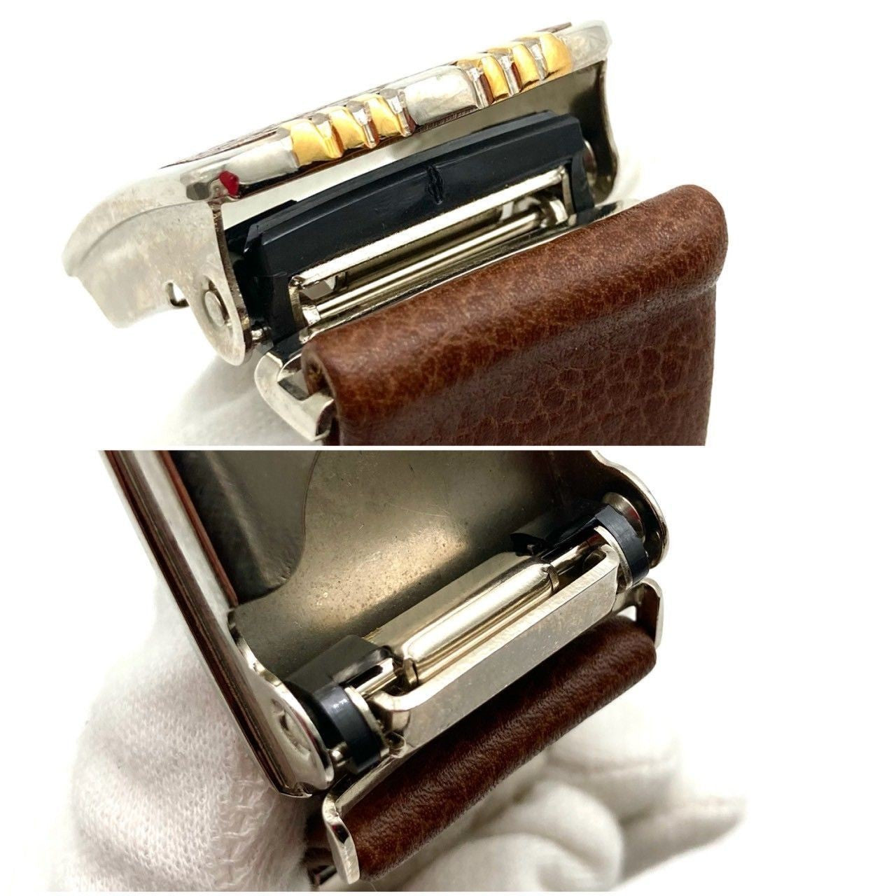 Christian Dior Unisex Gürtel CD Leder Braun Silber Original