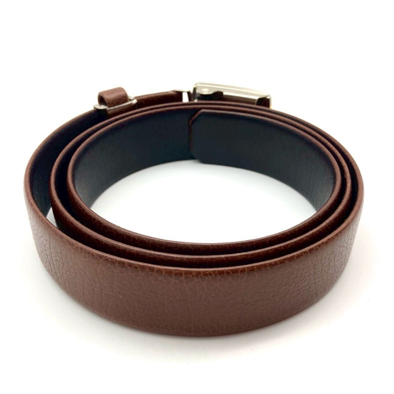 Christian Dior Unisex Belt CD Leather Brown Silver Authentic