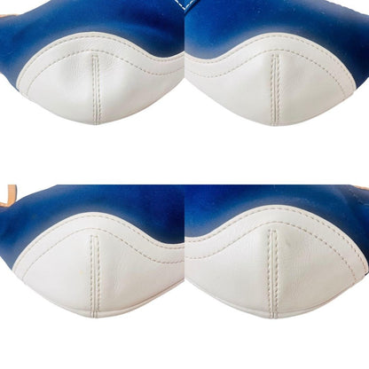 Borsa a tracolla Coach borsa tela pelle blu navy bianca autentica