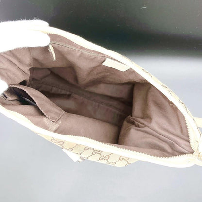 GUCCI Shoulder Bag Purse GG Canvas Leather Authentic