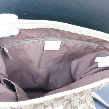 GUCCI Shoulder Bag Purse GG Canvas Leather Authentic