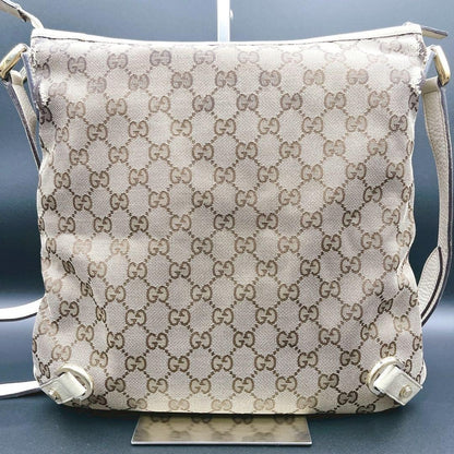 GUCCI Shoulder Bag Purse GG Canvas Leather Authentic