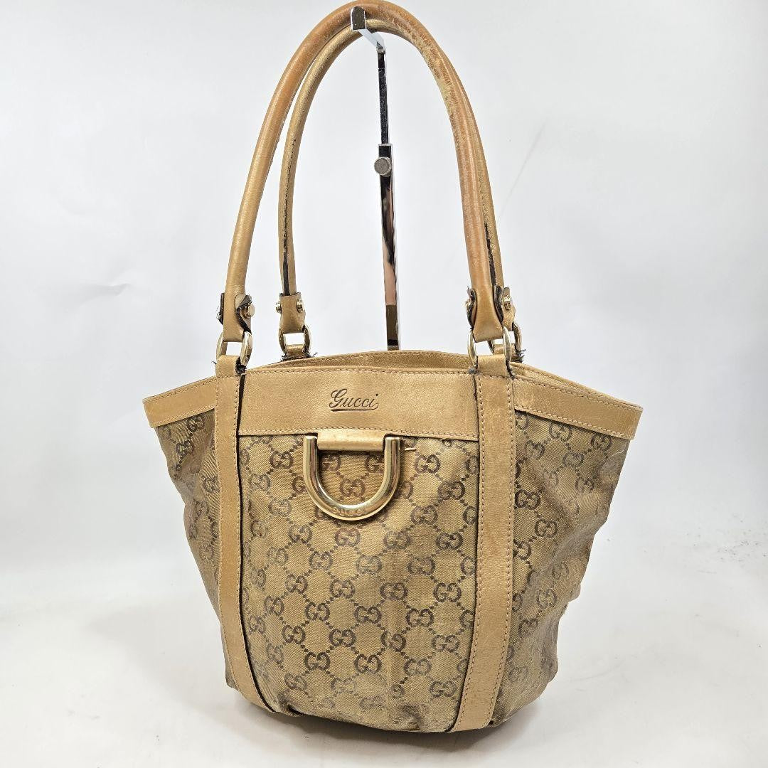GUCCI Hand Bag Tote Purse GG Leather Authentic