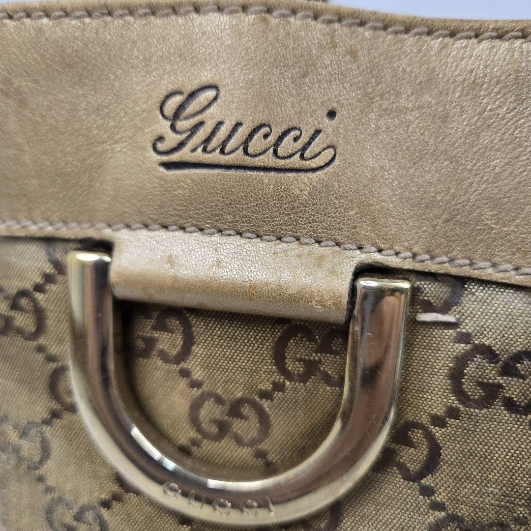 GUCCI Hand Bag Tote Purse GG Leather Authentic