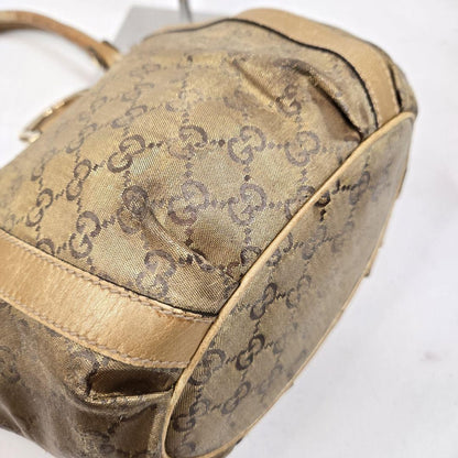 GUCCI Hand Bag Tote Purse GG Leather Authentic