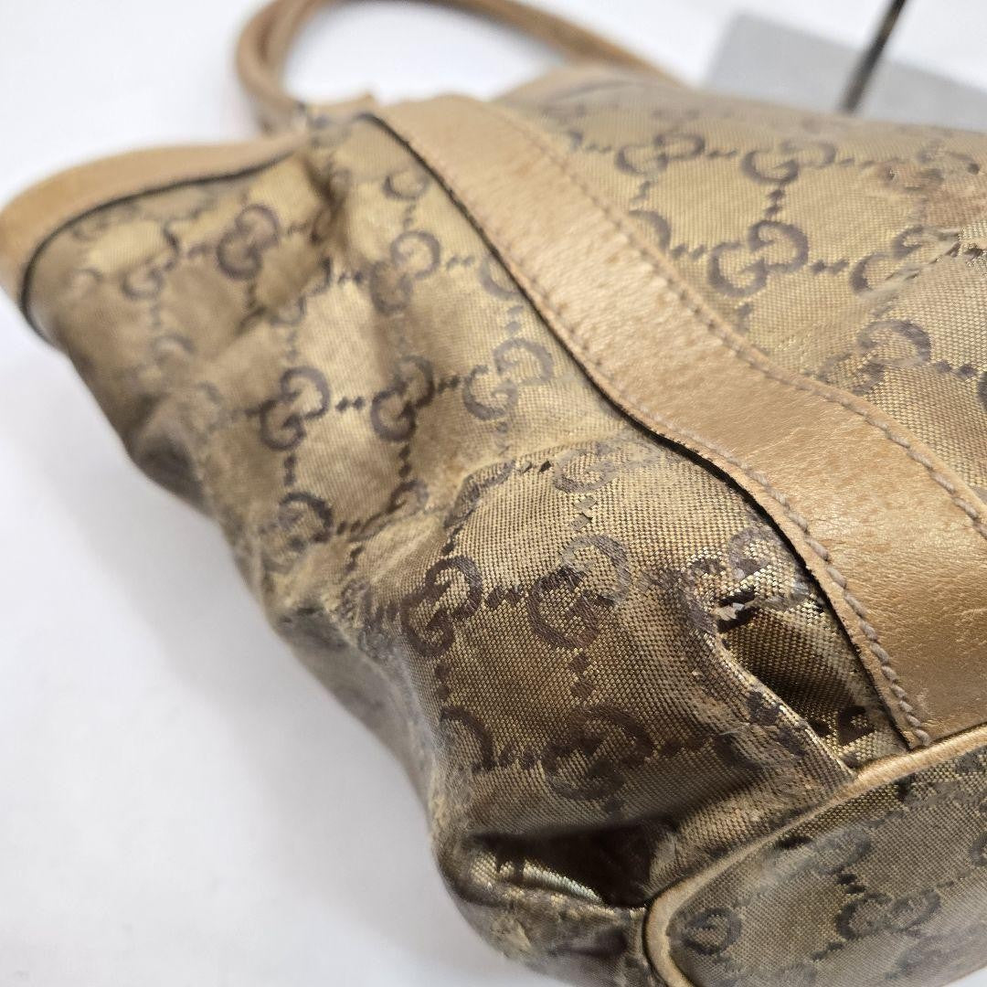 GUCCI Hand Bag Tote Purse GG Leather Authentic