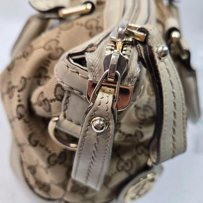 GUCCI Hand Shoulder Bag Tote Purse 2way GG Canvas Leather Authentic