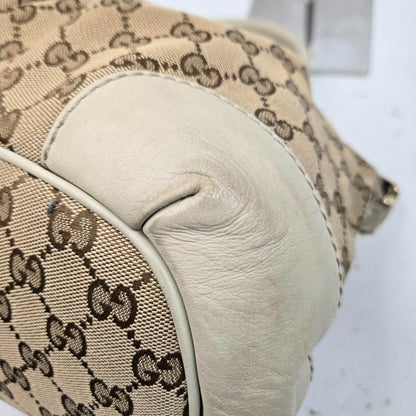 GUCCI Hand Shoulder Bag Tote Purse 2way GG Canvas Leather Authentic