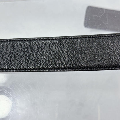 Saint Laurent Men's Belt YSL Cassandra Leather Black Authentic
