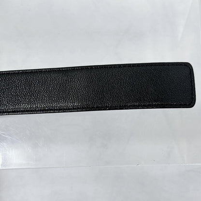 Saint Laurent Men's Belt YSL Cassandra Leather Black Authentic