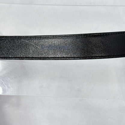Saint Laurent Men's Belt YSL Cassandra Leather Black Authentic