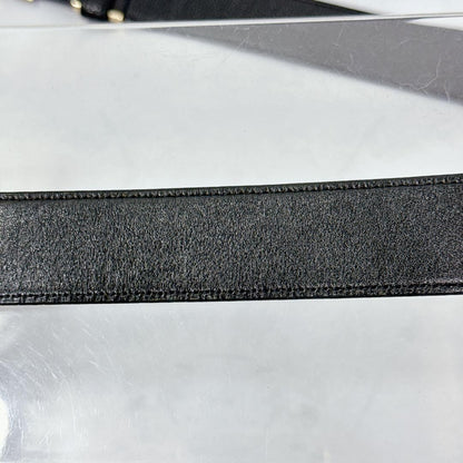 Saint Laurent Men's Belt YSL Cassandra Leather Black Authentic