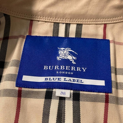 BURBERRY BLUE LABEL Coat Nova Check Asian fit M 38 US size S Beige Authentic