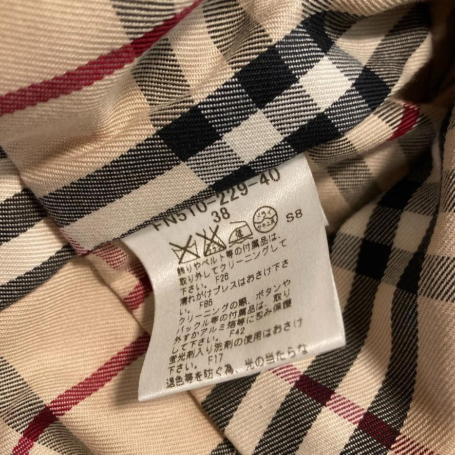 BURBERRY BLUE LABEL Coat Nova Check Asian fit M 38 US size S Beige Authentic