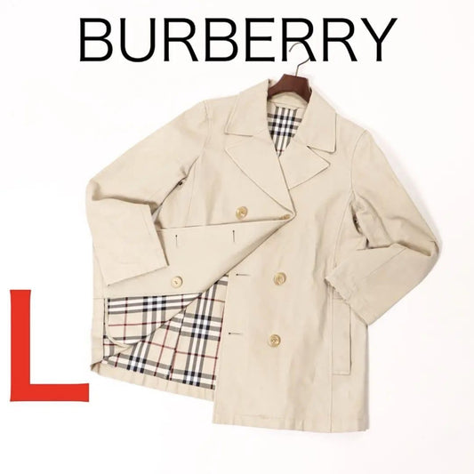 BURBERRY Coat Nova Check Asian fit L 40 US size M Beige Authentic