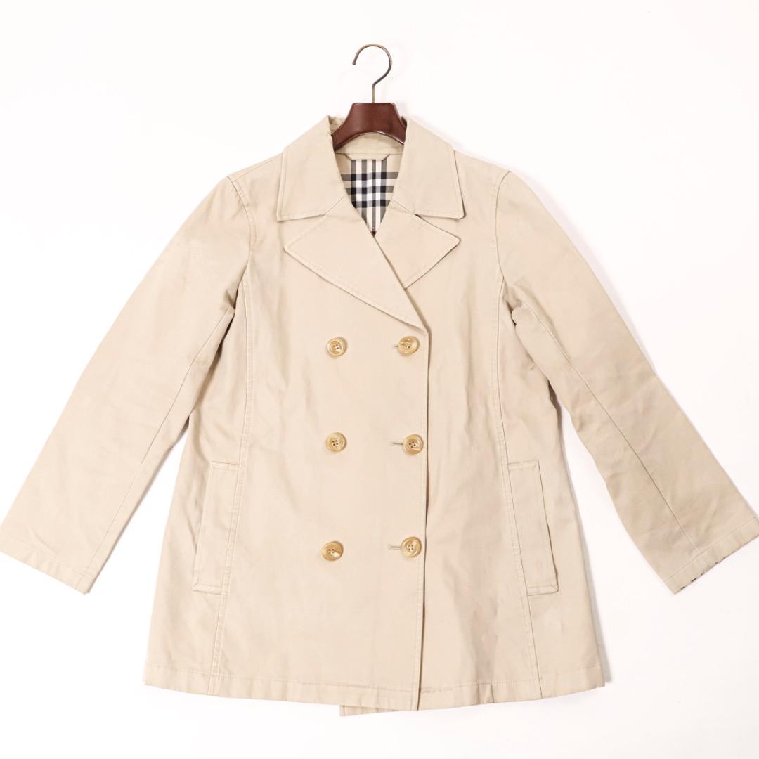 BURBERRY Coat Nova Check Asian fit L 40 US size M Beige Authentic