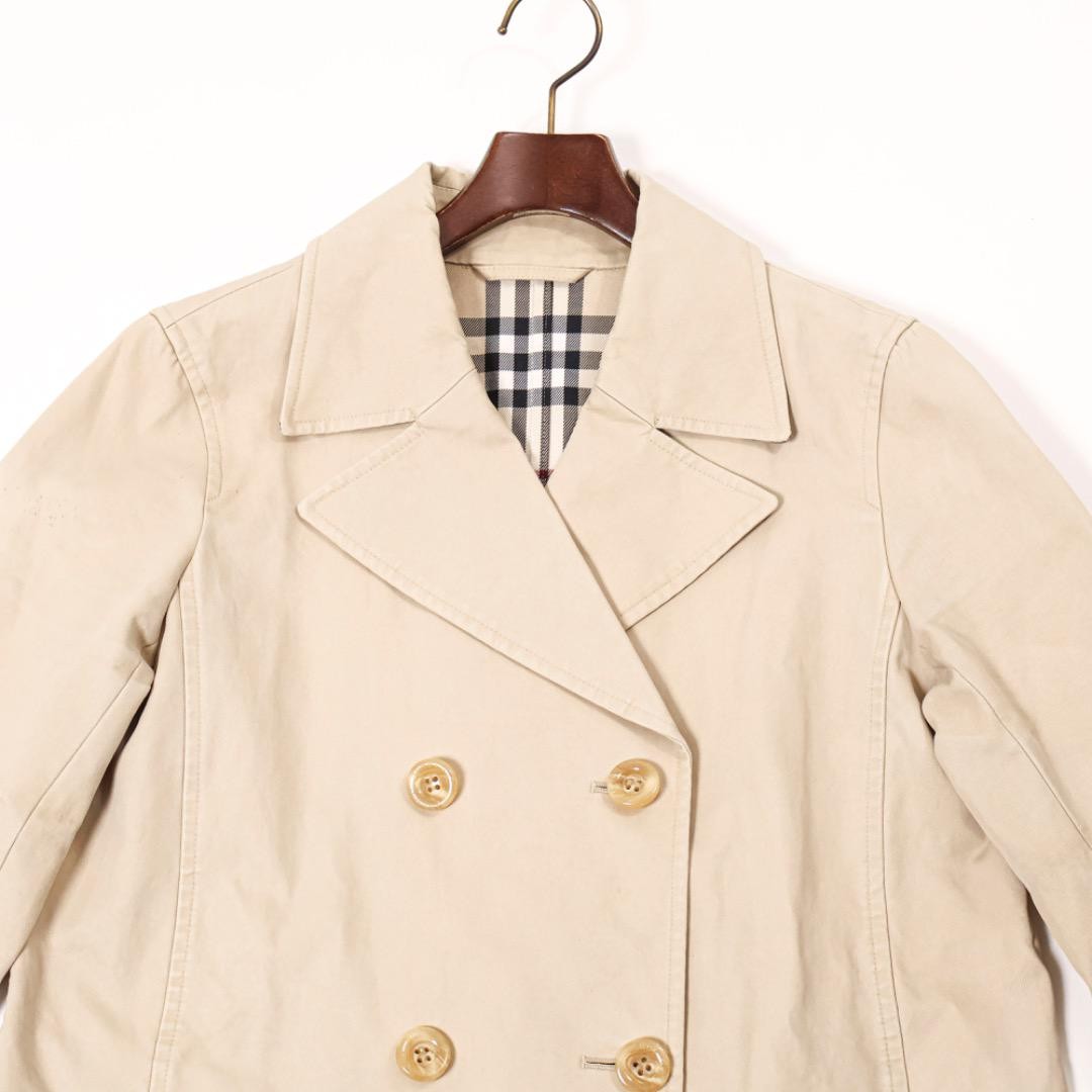 BURBERRY Coat Nova Check Asian fit L 40 US size M Beige Authentic