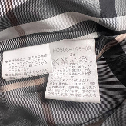 BURBERRY BLUE LABEL Jacket Nova Check Asian fit S 36 US size XS Black Authentic