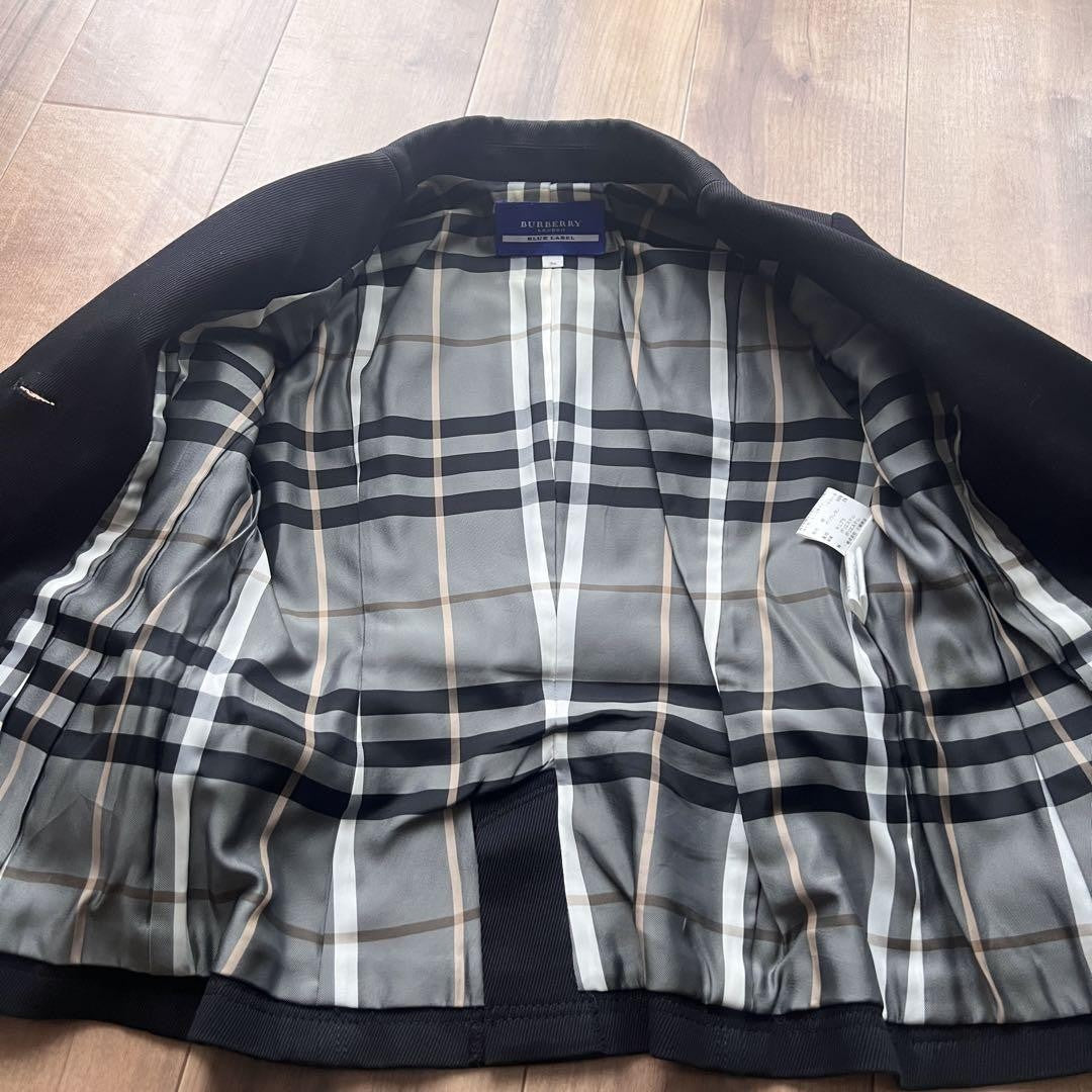 BURBERRY BLUE LABEL Jacket Nova Check Asian fit S 36 US size XS Black Authentic