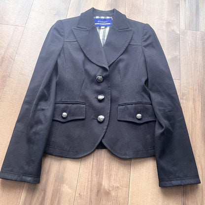 BURBERRY BLUE LABEL Jacket Nova Check Asian fit S 36 US size XS Black Authentic