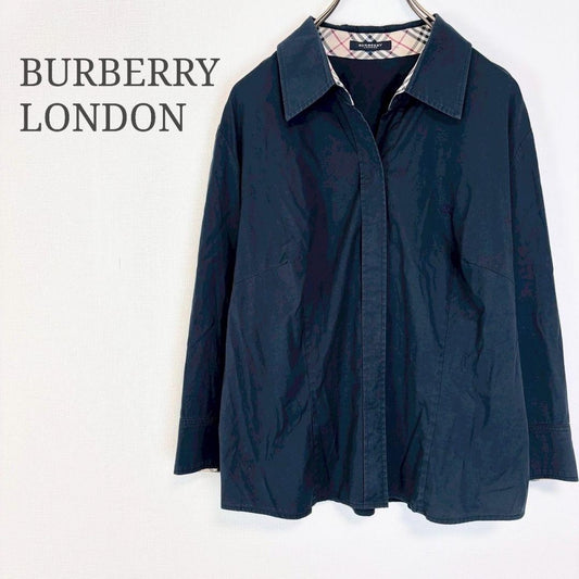 BURBERRY LONDON Jacket Nova Check FREE SIZE Navy Authentic