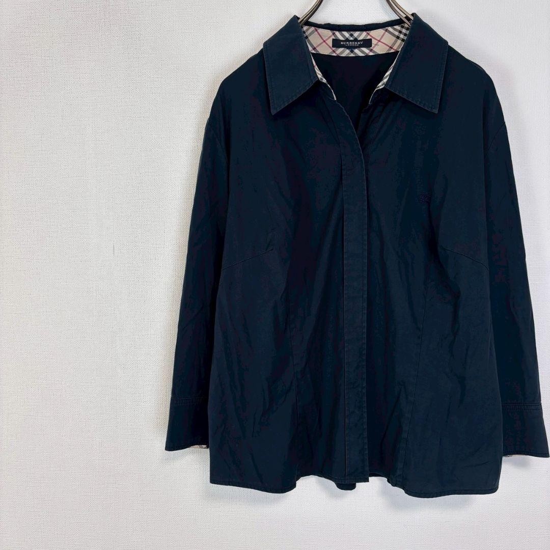 BURBERRY LONDON Jacket Nova Check FREE SIZE Navy Authentic