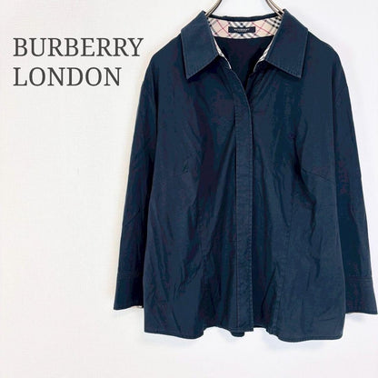 BURBERRY LONDON Jacket Nova Check FREE SIZE Navy Authentic