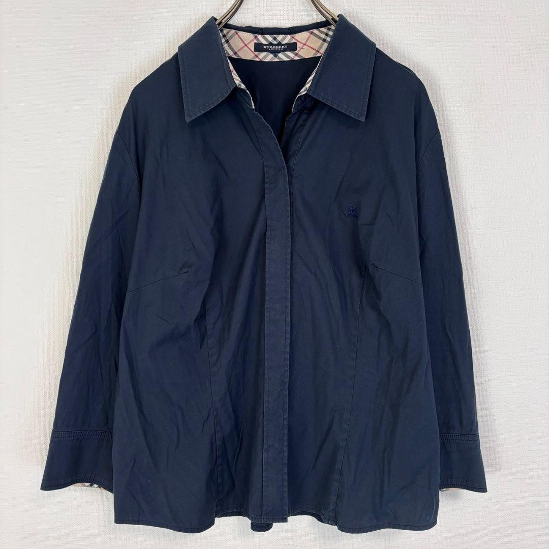 BURBERRY LONDON Jacket Nova Check FREE SIZE Navy Authentic