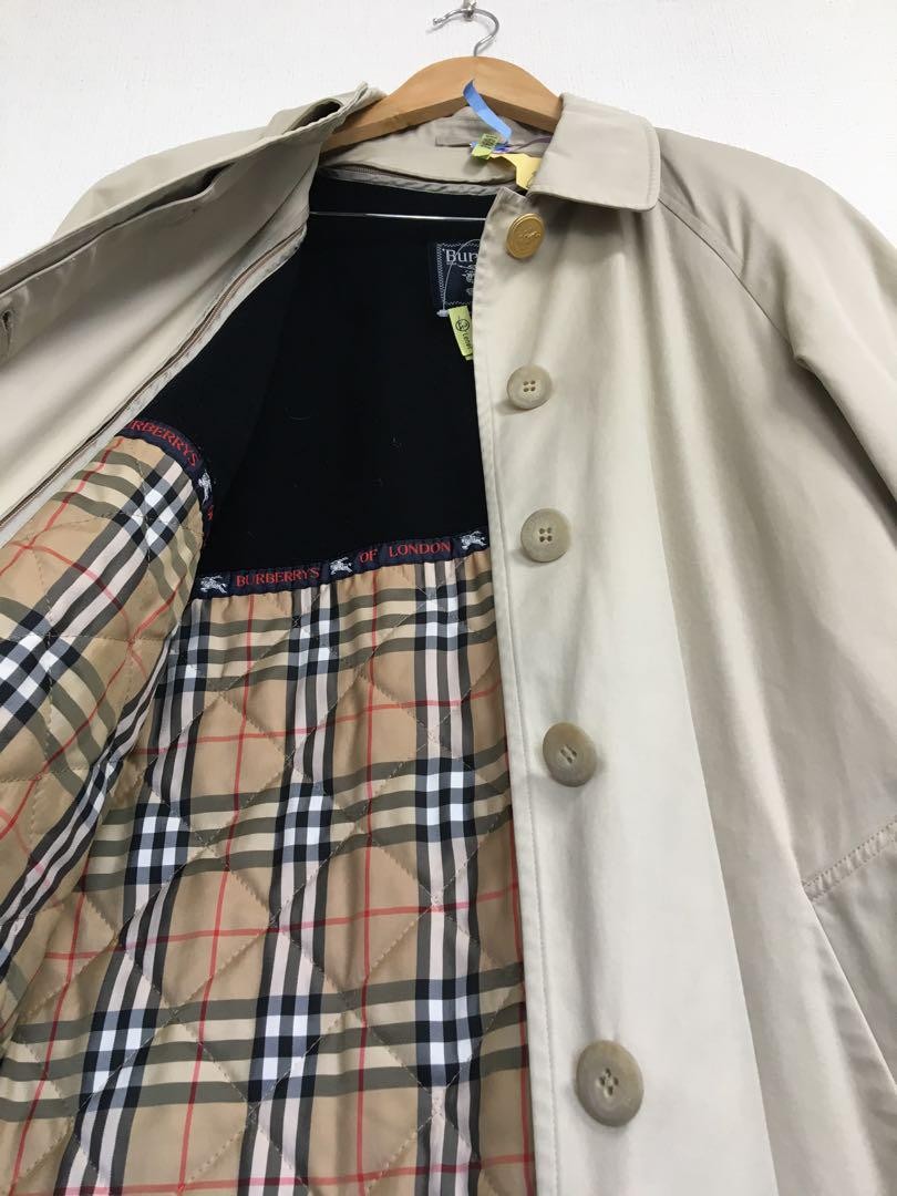 BURBERRY Long Coat Nova Check Asian fit M US size S Beige Authentic