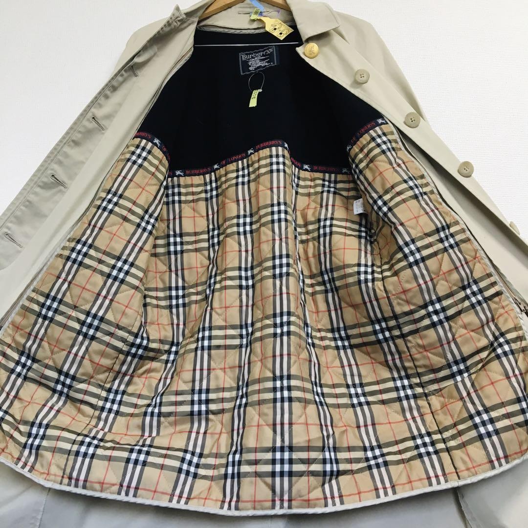 BURBERRY Long Coat Nova Check Asian fit M US size S Beige Authentic