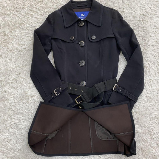 BURBERRY BLUE LABEL Coat Asian fit M 38 US size S Black Authentic