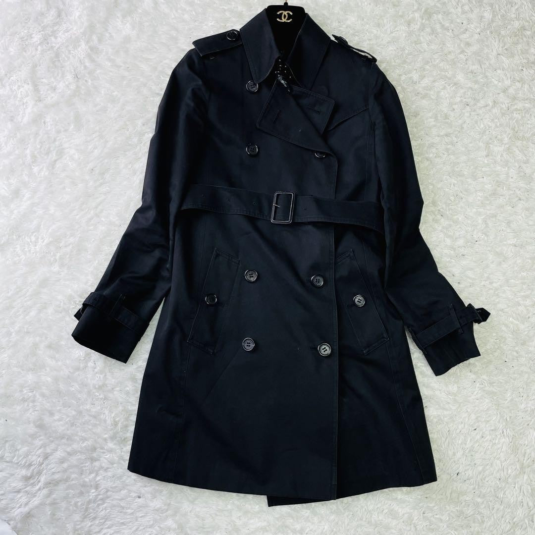 BURBERRY LONDON Coat Nova Check Asian fit XS 34 US size 2XS Black Authentic