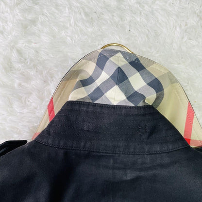 BURBERRY LONDON Coat Nova Check Asian fit XS 34 US size 2XS Black Authentic