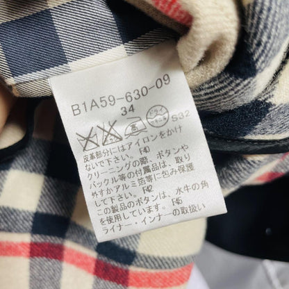 BURBERRY LONDON Coat Nova Check Asian fit XS 34 US size 2XS Black Authentic