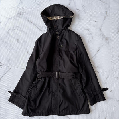 BURBERRY LONDON Coat Nova Check Asian fit L 40 US size M Black Authentic