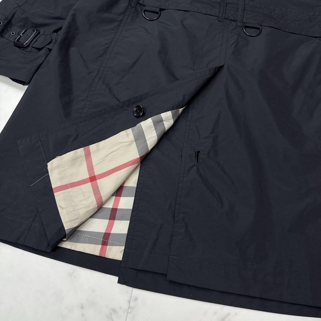 BURBERRY LONDON Coat Nova Check Asian fit L US size M Black Authentic