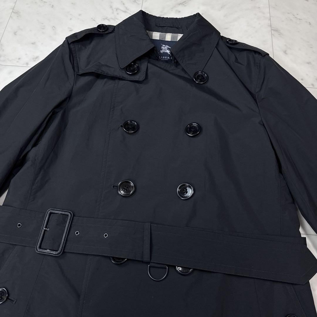 BURBERRY LONDON Coat Nova Check Asian fit L US size M Black Authentic