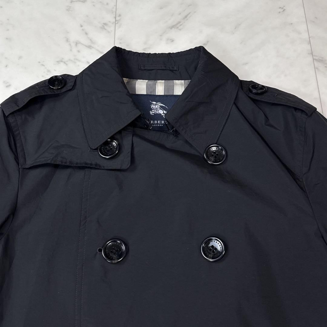 BURBERRY LONDON Coat Nova Check Asian fit L US size M Black Authentic