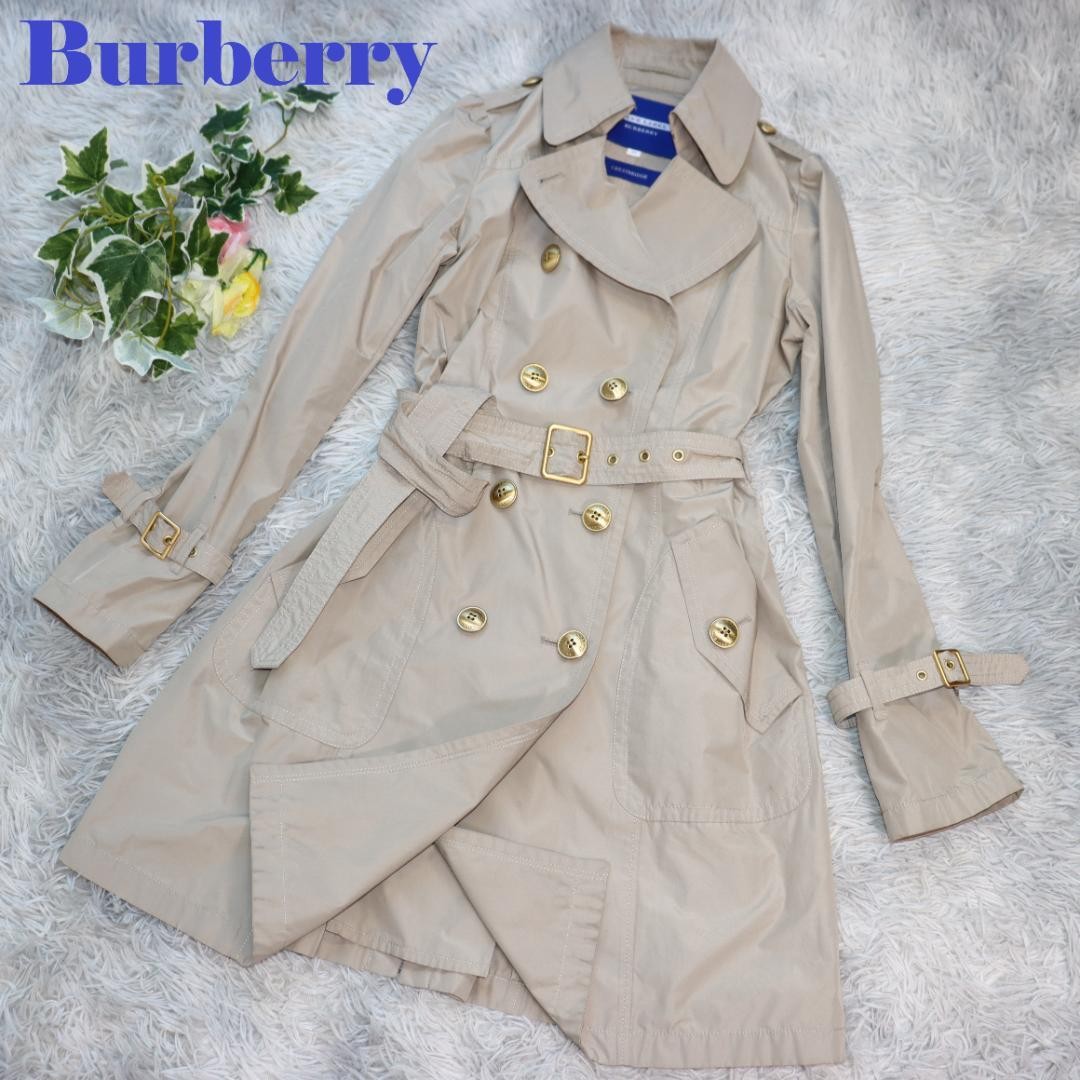 BURBERRY BLUE LABEL Coat Asian fit M 38 US size S Beige Authentic