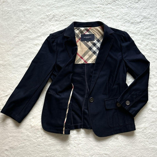 BURBERRY LONDON Jacket Nova Check Asian fit L 40 US size M Navy Authentic