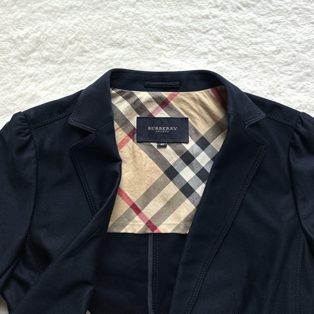 BURBERRY LONDON Jacket Nova Check Asian fit L 40 US size M Navy Authentic