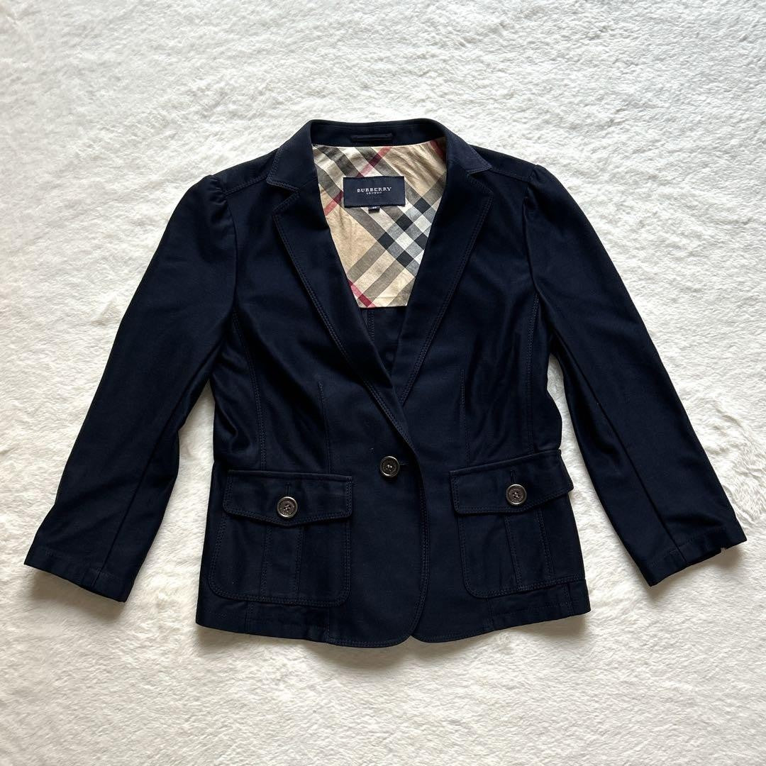 BURBERRY LONDON Jacket Nova Check Asian fit L 40 US size M Navy Authentic