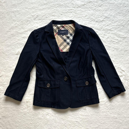 BURBERRY LONDON Jacket Nova Check Asian fit L 40 US size M Navy Authentic