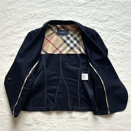 BURBERRY LONDON Jacket Nova Check Asian fit L 40 US size M Navy Authentic