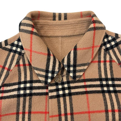 BURBERRYS Coat Nova Check Asian fit M US size S Wool Camel Authentic